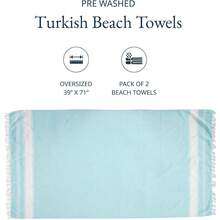 WSXC Beach Towel 2 Pack Oversized Beach Towel 39"X71" Lightweight Beach Essentials For Women Large Pool Towel Absorbent And Quick Dry Sand Free Beach Towel - Aqua - 水族 - 查看 2