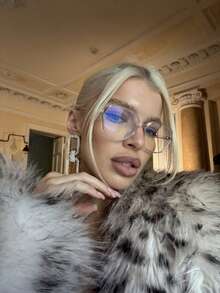 1 Pair Large Frame Clear Lens Glasses, Fashion Polygon Eyeglasses Frame, Minimalist Korean Style - A - View 3