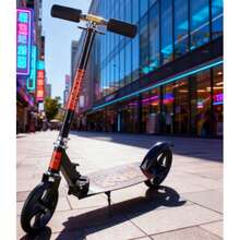 8-Inch Folding Kick Scooter With PU Wheels And Brake, 220lbs Weight Capacity (Random Color) - Multicolor - View 3