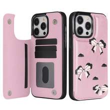 Black Powder Bow Pattern Imitation Leather Magnetic Mobile Phone Case, Compatible With IPhone 17 Pro Max/ 17 Air/ 16 Pro/ 15/ 14 Plus/ 13 And 12, Compatible With S25 Ultra/ S25/ S24 Ultra/ S23 Ultra/ S22 Ultra, You Can Insert Credit Card Cash. . Christmas Accessories. Suitable For IPhone 17 Pro Max Phone Case, Exquisite High-Definition Printed Phone Case, Perfect Christmas Gift For Family, Boyfriend/Girlfriend, Personal Phone Case, Christmas Gift, Fashionable Phone Case, Card Bag Style Phone Case, Wallet Style Phone Case - màu đen - Xem 3