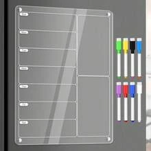 Hot Selling Acrylic Planner Fridge Dry Erase Board Transparent Magnetic To-Do List Whiteboard Fridge Magnet - 無色 - 查看 7