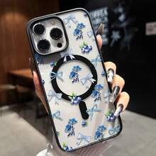 Funda de Teléfono con Patrón de Lazo de Lirio de los Valles, Compatible con Carga Inalámbrica, Resistente a Impactos, Funda Magnética con Sensación de Piel, Compatible con iPhone 17 Pro Max/17 Air/16/15/14 Plus/13/12/11  Galaxy A56/A55/A54/A36/A35/A26/A25/A16/A15/A06/S25 Ultra/S24 FE/S23 Plus/S22 - Multicolor - Ver 6