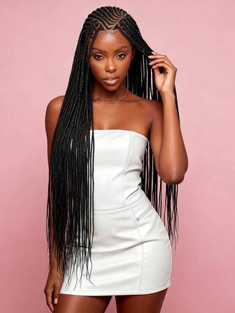 新款单层高清全蕾丝编织假发，玉米辫发型，全手工编织，高品质工艺，女神首选