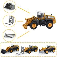 儿童工程车玩具套装 1:55 合金压铸起重机玩具挖掘机叉车推土机汽车模型 生日圣诞礼物 - 彩色 - 查看 6