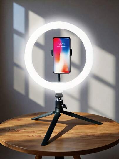 Professional 10" USB LED Ring Light Kit – Adjustable Color, Sturdy Tripod Stand & Phone Holder For Video, Selfie, Makeup" Suitable For Photography, Video Recording, Live Streaming, Zoom Meeting, With Stand Selfie Light Suitable For Photography, Video Recording, Live Streaming, Zoom Meeting, Vlogging, With Stand Photography Video Recording Live Streaming Room Meeting Vlogging Phone Light Ring Light With Stand