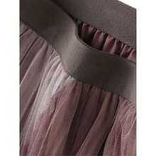 Falda plisada de malla de gasa para mujer, longitud media pantorrilla, falda acampanada, Rosado, Talla nica - inicial - Ver 3