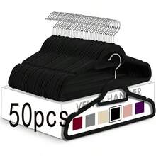 50/30/20/10 st. halkfria galgar i sammet | Sömlösa platsbesparande garderobsgalgar, sammetsgalgar för vuxna med 360° roterande krok - Platsbesparande galgar för sovrum, galgar, klädhängare, halkfria galgar, galgar för vuxna, sammetsgalgar - Multifärgad - Visa 10