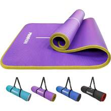New PROIRON Yoga Mat  Friendly NBR All-Purpose 10mm Thick Non-Slip Exercise Mat High Density Anti-Tear Pilates Mat With Carrying Strap For Yoga Pilates And Gymnastics - 183cm X 66cm X 1cm - 7 Colours Only Official Brand : PROIRON - 10mmpurpleyellowEdgeProtectionDurableRobust - View 2