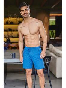 TendenciaAlfani - Pijama para Hombre, Paquete De 2 Bermudas para DormirCalidad premium - Marino / Militar - Ver 3