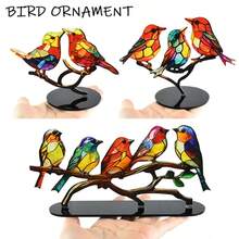 1 Stück saisonale Multi-Festival Vogel Tischdekoration - bunte Acryl Vögel auf Ästen, nicht elektrisch, federlose Tischdekoration, geeignet für Weihnachten, Ostern, Thanksgiving, Valentinstag - universelle Heimdekoration - Verschiedenfarbig - Übersicht 7