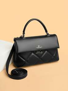 Hochwertige Damen Schultertasche, Luxus Shopper aus echtem Leder und PU-Leder in Zweischichtigkeit, Designer Handtasche