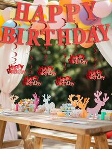 1 Conjunto Faixa de Feliz Aniversário Vermelha, Faixa de Feliz Aniversário com Glitter e Guirlanda Decorativa, Decorações de Festa, Decoração de Bottom para Festa de Aniversário, Decorações DIY para Festa com Tema, Adequado para Decorações de Festa de Aniversário, Suprimentos de Festa com Tema Vermelho. Decoração DIY, Decoração de Bottom para Foto