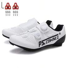 Men's Road Cycling Shoes, Buckle Road Cycling Shoes - New Model - White - Black Logo - View 7