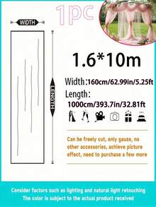1pc 393 Inch Pink Sheer Curtain, Long Solid Color Chiffon Fabric, Lightweight And Translucent Texture, Excellent Drape Effect, Suitable For Multiple Decoration Scenes - Pink - View 10