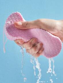 2Pcs Sponge Bath Scrubbers With Fish Scale Textured 3D Design, Gentle On Skin, Bathing Cleansing Tool,Adorable Fish-Shaped Sponge, Soft Pumice Stone For Scrubbing, Seasonal Bath Sponge For Bathing, Swimming, Cleaning,Bath Sponge Embossing Soft Bath Sponge Household Scrub Tool, Painless Exfoliation Back To School,Bathroom Gadgets; Bathing Tools - Multicolor - View 3
