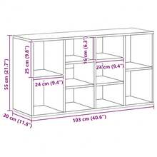 Banco para zapatos vidaXL negro, 103x30x55 cm, madera de ingeniería. - Marrón - Ver 7