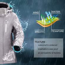 Women's Waterproof Ski Jacket, Insulated Snowboard Coat With Hood, Windproof Winter Outdoor Snow Jacket - Grey - View 2
