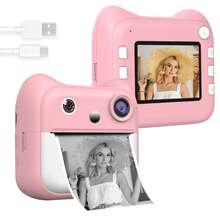1080P Instant Print Camera, Christmas Or Birthday Gift Choice. Instant Print Camera With Photo Paper Included, Suitable For 6-12 Years Old Boys And Girls Camera Toy - Pink/Blue - Multicolor - View 14