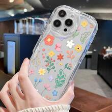 Floral Bee Garden Print Element-Design Phone Case, Suitable For IPhone Models 16, 15, 14 Pro Max, 13, 12, 11, XR, XS Plus Phone Cases, Made Of TPU Silicone Material, Providing Shock And Drop Protection, With Drop Protection Function, And Has A Very Good Hand Feel. It Is The Most Suitable Gift For Family, Friends, And Loved Ones. - Clear - View 5