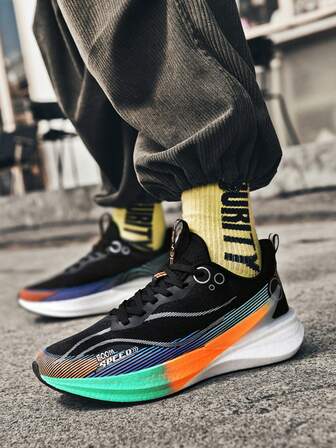 Lightweight Breathable Shock-Absorbing Rebound Running Shoes For Teens, Unisex Versatile Genuine Carbon Plate Non-Slip Casual Sports Sneakers,