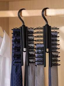 Premium Multi-Tier Non-Slip Plastic Tie & Scarf Organizer - Effortlessly Keep Your Closet Neat With Space-Saving Design - Perfect For Ties, Scarves, Wardrobes, Homes, And Dorms