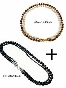 双层项链，多种佩戴方式，天然虎眼石，复古设计，适合日常佩戴、送礼和派对场合。