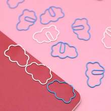 OWLFAVO 48pcs Cloud Shape Paper Clips With Clear Box, Blue And White, Funny Cute Paperclips Bookmarks Planner Clips For Fun Office Supplies College Gifts Wedding Decoration - 顏色 - 查看 4