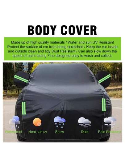 SUV Auto Abdeckung wasserdicht Outdoor Autoabdeckung für Automobile Allwetter Sonne Eis Frost Schnee Abdeckung Winter passend für SUV, Outdoor Automobile Schnee Regen UV Sonne Staub Schutz - Premium Komplettabdeckung für Auto mit reflektierendem Streifen & Windschutzriemen, Frauentag, Reiseaccessoires, Hochzeitsgeschenke, Y2k, Schlafzimmer, Autoaccessoires Frauen, Küchendekoration