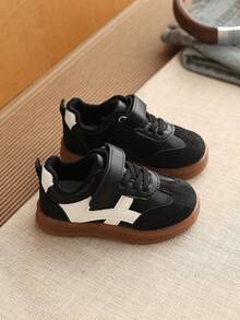 1 Pair Kids Skate Shoes, Boys & Girls Casual Soft Bottom Sneakers, New Children Shoes - Black - View 4