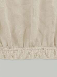 1/2pcs Solid Color Arched Chair Cover, Jacquard Home Decor Chair Slipcover, Anti-Fouling Kitchen Seat Protector, Suitable For Wedding - Beige - View 6