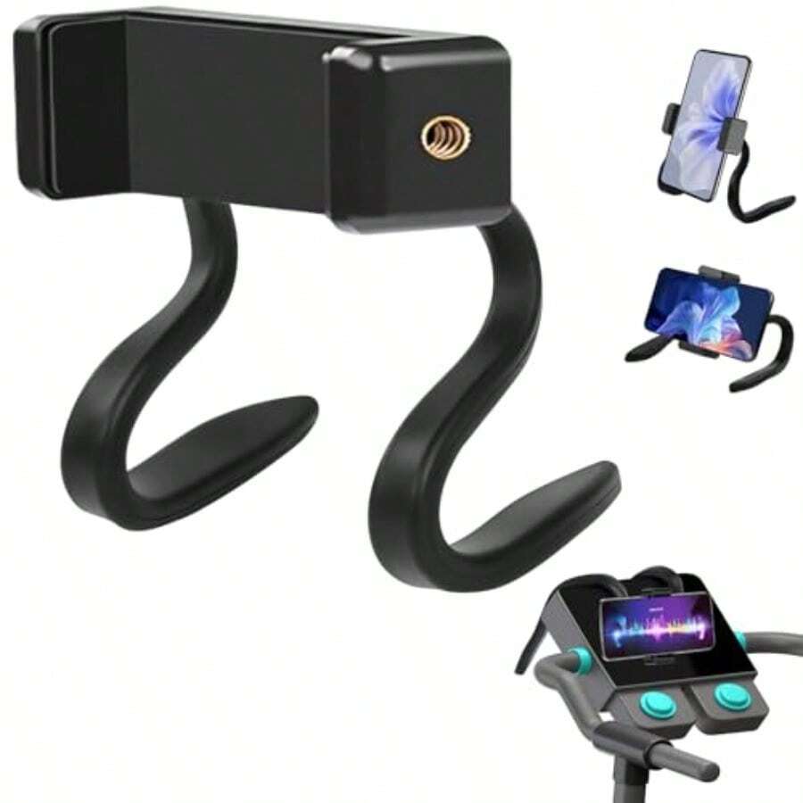 Adjustable Phone Holder Treadmill Phone Holder Mount Bendable Hose Bracket Rotation Cellphone Stand Gym Phone Stand Universal Bracket For Gym Equipment Strollers Shopping Carts And Home Workouts Office For Him Valentine's Day Gift - Black - View 1