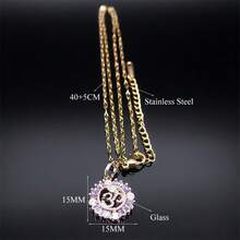 Aesthetic Chakra OM Reiki Symbol Pendant Necklace For Women Men Stainless Steel Golden Color Buddhism Lotus Mala Chain Jewelry - Necklace - View 4