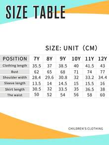 少女字母印花短袖上衣和牛仔裙套装 - 白色 - 查看 7