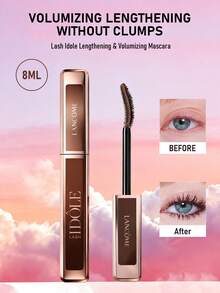 Lancôme 兰蔻 Lash Idole 纤长浓密睫毛膏 8ml/0.27 Oz # 02 真棕色 | 睫毛提拉配方，打造浓密卷翘效果 | 防水配方，全天候持妆，防汗防晕染 | 持久浓密，不结块、不脱落