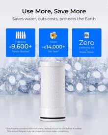 Waterdrop WD-FF-03A Carbon Block Faucet Replacement Filter, Reduces Chlorine, Heavy Metals And Bad Taste, Compatible Model: WD-FC-02-TX, WD-FC-01, WD-FC-02,Pack Of 3 - Light Grey - View 6