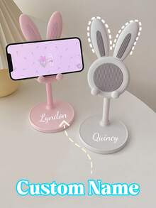 1 Customized Super Cute Rabbit Shaped Telescopic Phone Holder,Can Be Used Both Horizontally And Vertically, Adjustable For Lifting And Lowering, Suitable For Valentine's Day Gifts, Holiday Gifts, Household Items, Selfie Stands, Tailored Gifts For Her, Simple, Kawaii, Vacay Vibes/Vacation, Casual - Multicolor - View 1