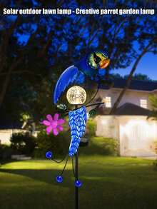 Solar Parrot Garden Lawn Lights, Outdoor Decorative Small Statue Stakes Suitable For Courtyards, Lawns, Gardens, And Pathways.