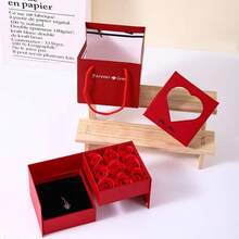 Love Forever 9-Stem Rose Bouquet Dream Gift Set (Butterfly Theme), With Lidded Paper Jewelry Box In Red, Black, Pink Valentine's Day Jewelry Box New Year Jewelry Box - Multicolor - View 6