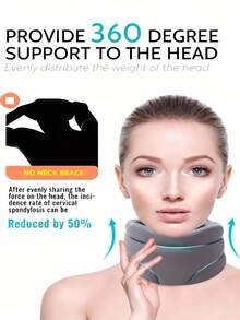 RPPR 1 pieza - Collarín ajustable, acolchado de espuma suave, soporte de cuello cómodo, adecuado para la noche, la vida diaria, los viajes, la conducción, negro/gris, se ajusta a la circunferencia del cuello: 20-40 cm / 7.8-15.7 pulgadas - Multicolor - Ver 11