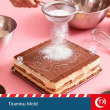 情人节提拉米苏蛋糕撒粉板，长方形提拉米苏烘焙工具，带有甜蜜情人节和婚礼祝福语的简易蛋糕撒粉模具，易于使用，适合蛋糕新手，可重复使用，非常适合制作情人节蛋糕和婚礼蛋糕，甜蜜的家庭提拉米苏辅助工具，蛋糕制作撒粉板。 - 彩色 - 查看 11