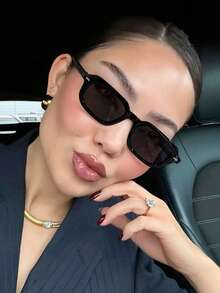 2/3/4 件女士亚克力休闲矩形时尚眼镜，适合日常度假、节日礼物和日常着装 - 彩色 - 查看 10