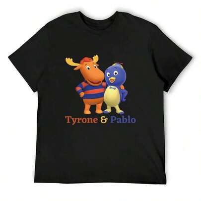 Camiseta de los Backyardigans Tyrone y Pablo, niños, desaparecidos, dibujos animados de Pablo para niños, muy divertida, ropa vintage, camiseta para hombres, unisex, unisex, unisex