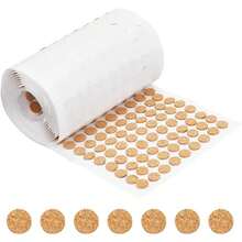 1400 piezas de círculos de corcho adhesivos de 0.4x0.06 pulgadas, planos y redondos, puntos de corcho autoadhesivos, tapete de corcho para gabinetes y artículos de mesa - AECH06-10862 - Ver 1
