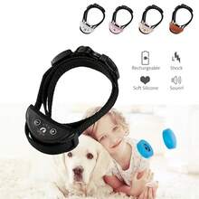 Collar antiladridos recargable por USB para perros, ajustable en sensibilidad, collar de entrenamiento para mascotas en negro, dorado y plateado - Multicolor - Ver 2