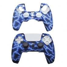 1pc PlayStation 5 Controller Silicone Protective Case, Water Transfer Printing Design, Anti-Slip Anti-Scratch Anti-Sweat, Enhanced Grip, Open Bottom Design For Direct Charging
