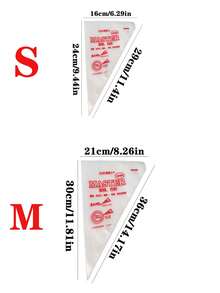 100 كيس تزيين قابل للتصريف شفاف، أكياس تزيين الكيك، مناسبة لتزيين الكيك والماكرون والحلويات، ضرورية لموسم العودة إلى المدرسة - متعدد الألوان - مشاهدة 3