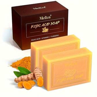 MELIZA 姜黄皂，富含维生素 C 和 E - 低敏保湿滋养洁面皂，天然去角质配方，适合敏感浅米色肌肤，温和清洁保湿，包装优雅，护肤必备，简约包装，天然成分，适用于所有浅米色肤质，滋养肌肤，哑光质地，无香型，护肤佳品，高品质成分，轻盈保湿，日常护肤