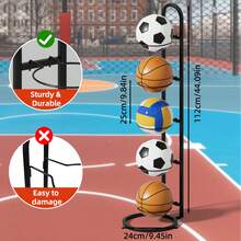 Indoor Carbon Steel 6/5/4/3/2/1 Layers Basketball Storage Rack Put Ball Football Storage Basket Placed Rack Volleyball Stand Holder Space Home Bedroom Living Room Schools - Black - View 10