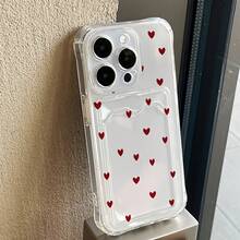 Funda a prueba de golpes Funda para teléfono - Una funda protectora diseñada para la serie  16, con un soporte para tarjetas y la capacidad de insertar tarjetas y fotos. También es compatible con los modelos de  15, 14, 13, 12 y 11, e incluye una funda transparente suave, ligera, delgada y a prueba de golpes. - 1 pieza - Ver 3
