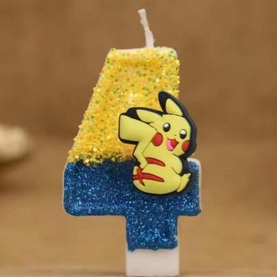 Cartoon Pokemon Cake Candles, Anime Character Pikachu Number Candles, Pokemon Cake Decorations For Party, Birthday Gifts For Kids